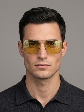 Vintage B&L Ambermatic Yellow Sunglasses - 58mm, etched lenses 🇺🇸